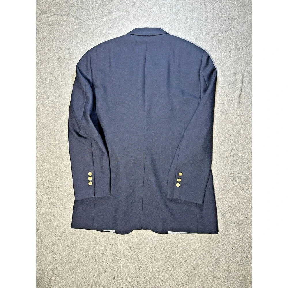 Hart Schaffner & Marx Navy Solid Hopsack 2-Button Notch Blazer Men 42